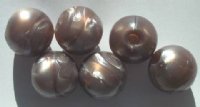 6 20mm Satin Mauve Bronze Swirl Vintage Acrylics